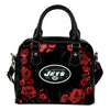 Valentine Rose With Thorns New York Jets Shoulder Handbags