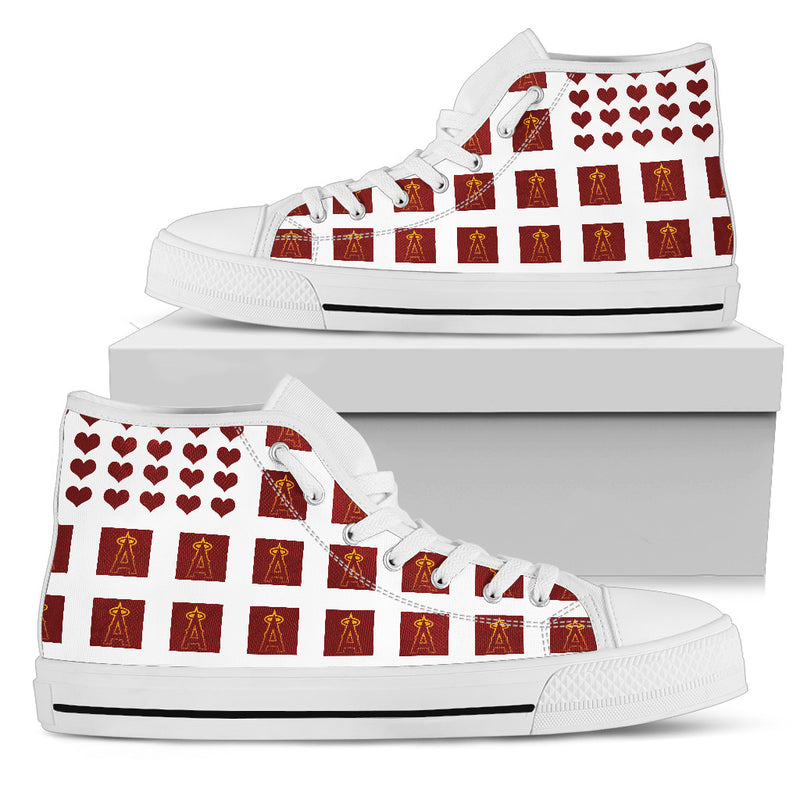 Cute Los Angeles Angels High Top Shoes Chocolate Lovely Gift Valentine