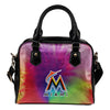 Rainbow Dynamic Mix Colours Gorgeous Miami Marlins Shoulder Handbags