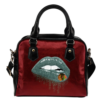 Beautiful Lips Elegant Logo Chicago Blackhawks Shoulder Handbags