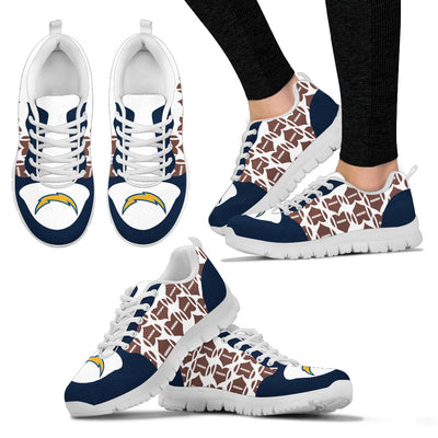Great Football Love Frame Los Angeles Chargers Sneakers