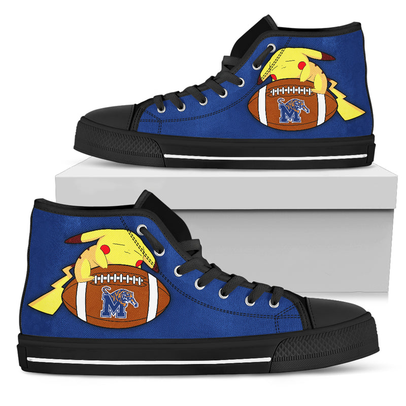 Pikachu Laying On Ball Memphis Tigers High Top Shoes