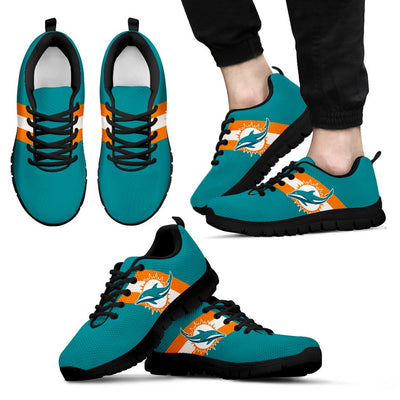 Three Colors Vertical Miami Dolphins Sneakers