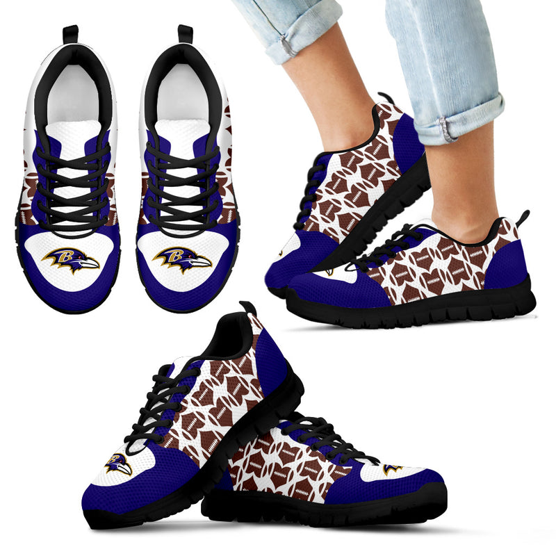 Great Football Love Frame Baltimore Ravens Sneakers