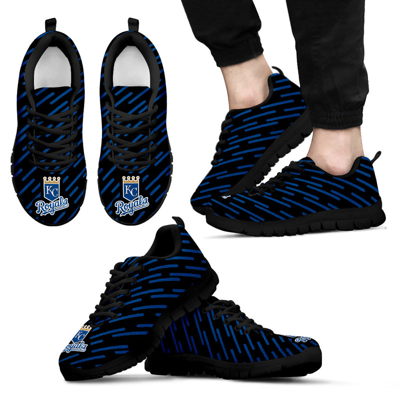 Marvelous Striped Stunning Logo Kansas City Royals Sneakers