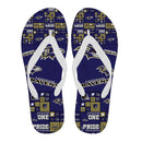 Colorful Pride Flag Baltimore Ravens Flip Flops
