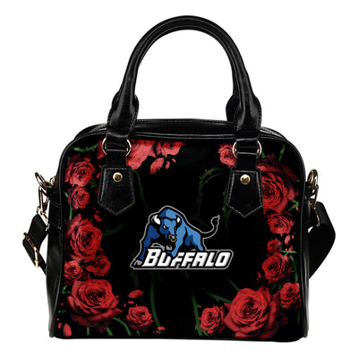 Valentine Rose With Thorns Buffalo Bulls Shoulder Handbags