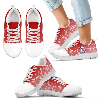 Heart Flying Valentine Sweet Logo Texas Rangers Sneakers