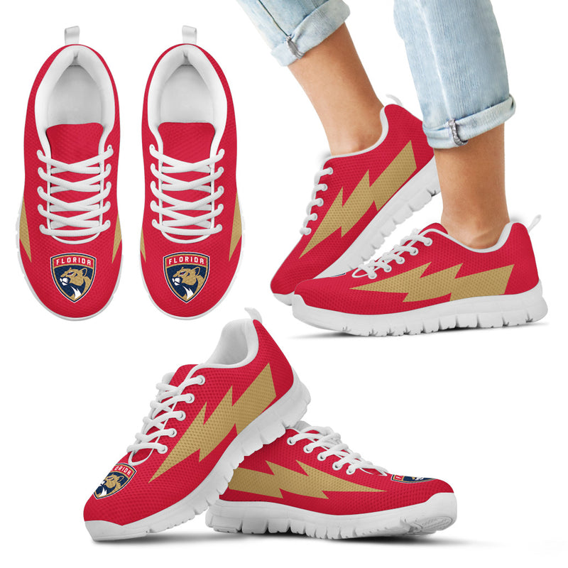 Interesting Florida Panthers Sneakers Thunder Lightning Amazing Logo