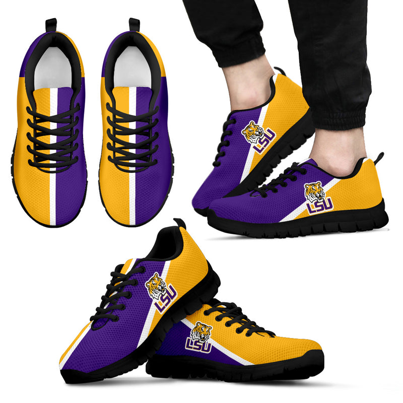 Dynamic Aparted Colours Beautiful Logo LSU Tigers Sneakers