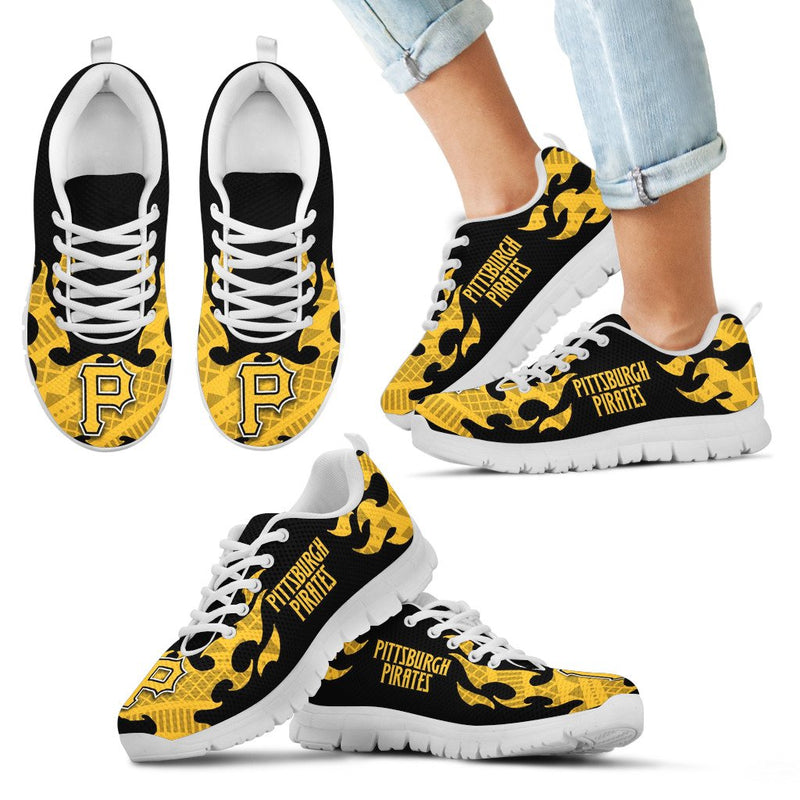 Tribal Flames Pattern Pittsburgh Pirates Sneakers