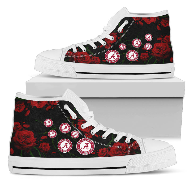 Lovely Rose Thorn Incredible Alabama Crimson Tide High Top Shoes
