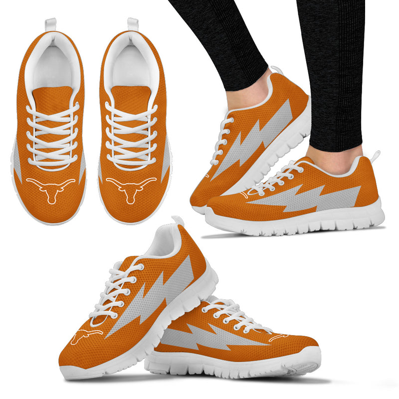Funny Style Texas Longhorns Sneakers Thunder Lightning Amazing Logo