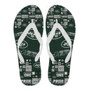 Colorful Pride Flag New York Jets Flip Flops