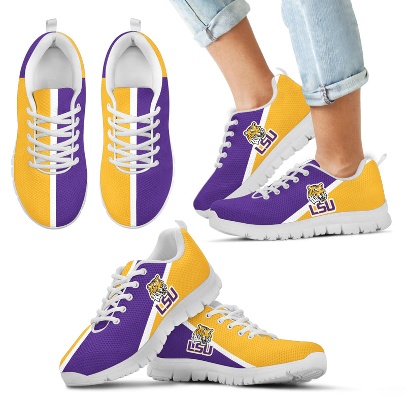 Dynamic Aparted Colours Beautiful Logo LSU Tigers Sneakers