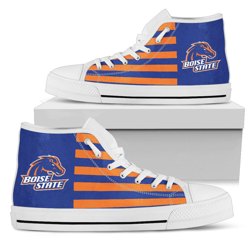 American Flag Boise State Broncos High Top Shoes