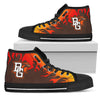Fire Burning Fierce Strong Logo Bowling Green Falcons High Top Shoes