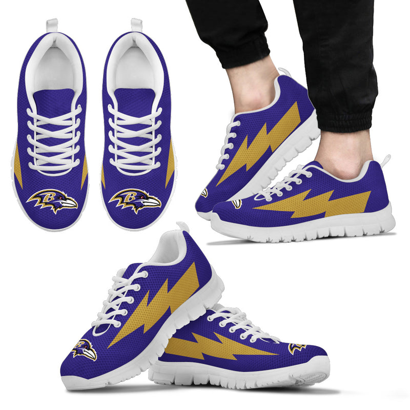Lovely Baltimore Ravens Sneakers Thunder Lightning Amazing Logo