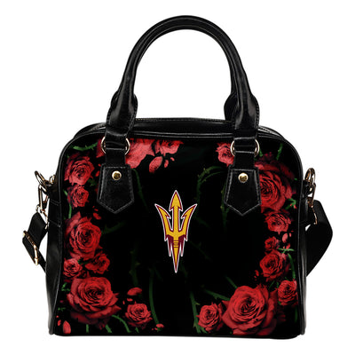 Valentine Rose With Thorns Arizona State Sun Devils Shoulder Handbags
