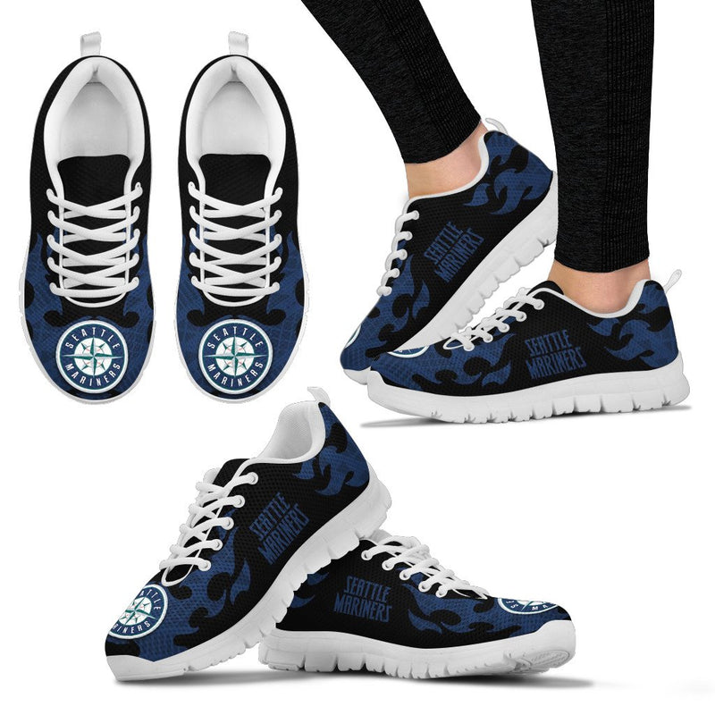 Tribal Flames Pattern Seattle Mariners Sneakers