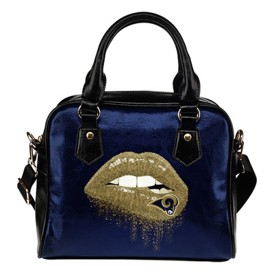 Beautiful Lips Elegant Logo Los Angeles Rams Shoulder Handbags