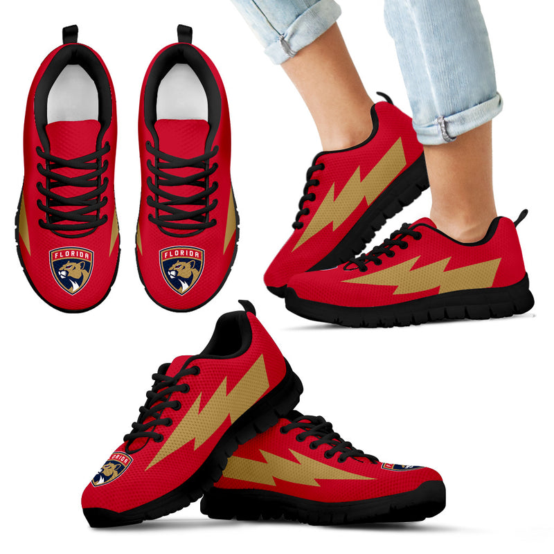 Interesting Florida Panthers Sneakers Thunder Lightning Amazing Logo