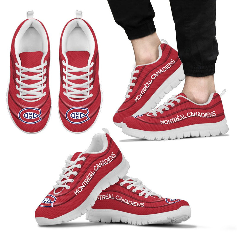 Wave Red Floating Pattern Montreal Canadiens Sneakers