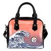 Enormous Wave Fancy Logo Pittsburgh Steelers Shoulder Handbags