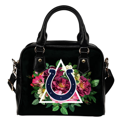 Indianapolis Colts Shoulder Handbags Floral Rose Valentine Logo