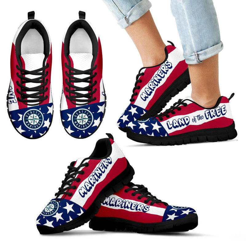 Proud Of American Flag Three Line Seattle Mariners Sneakers