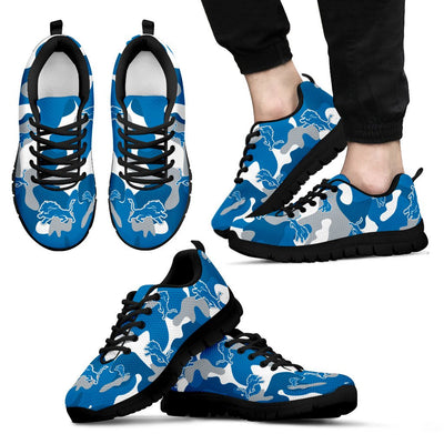 Detroit Lions Cotton Camouflage Fabric Military Solider Style Sneakers