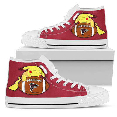 Pikachu Laying On Ball Atlanta Falcons High Top Shoes