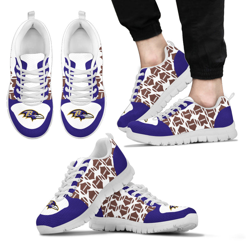 Great Football Love Frame Baltimore Ravens Sneakers