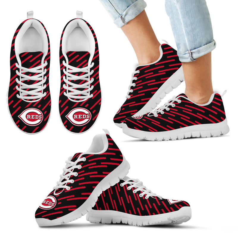 Marvelous Striped Stunning Logo Cincinnati Reds Sneakers