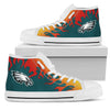 Fire Burning Fierce Strong Logo Philadelphia Eagles High Top Shoes