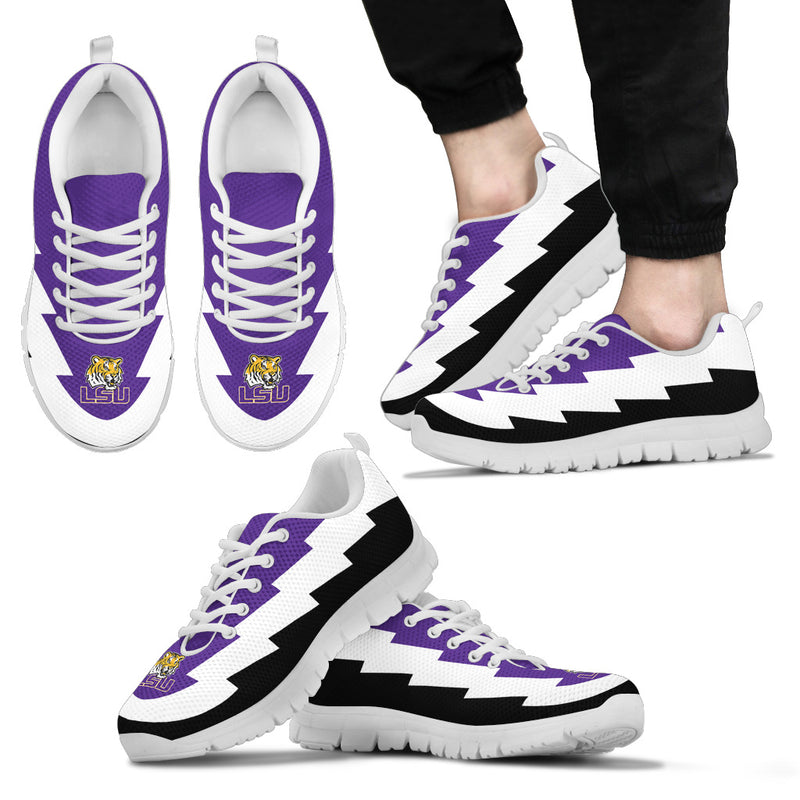 Beautiful Printed LSU Tigers Sneakers Jagged Saws Creative Draw