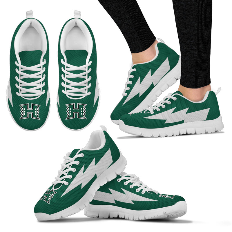 Great Hawaii Rainbow Warriors Sneakers Thunder Lightning Amazing Logo