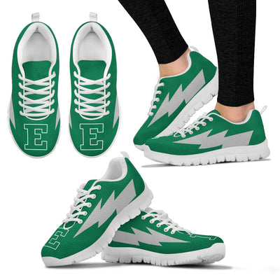 Funny Eastern Michigan Eagles Sneakers Thunder Lightning Amazing Logo