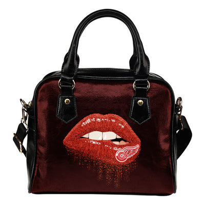 Beautiful Lips Elegant Logo Detroit Red Wings Shoulder Handbags