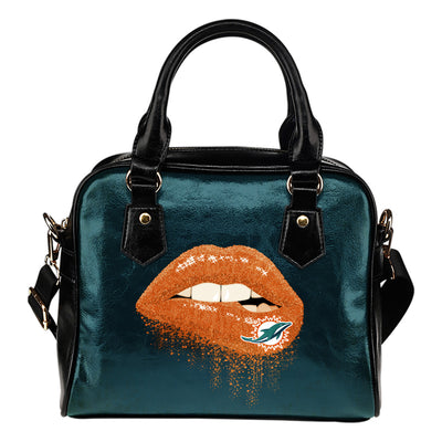 Beautiful Lips Elegant Logo Miami Dolphins Shoulder Handbags