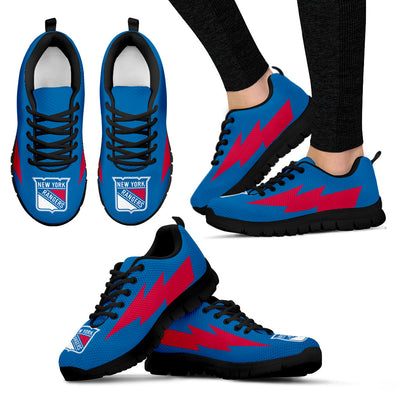 Nice Style New York Rangers Sneakers Thunder Lightning Amazing Logo