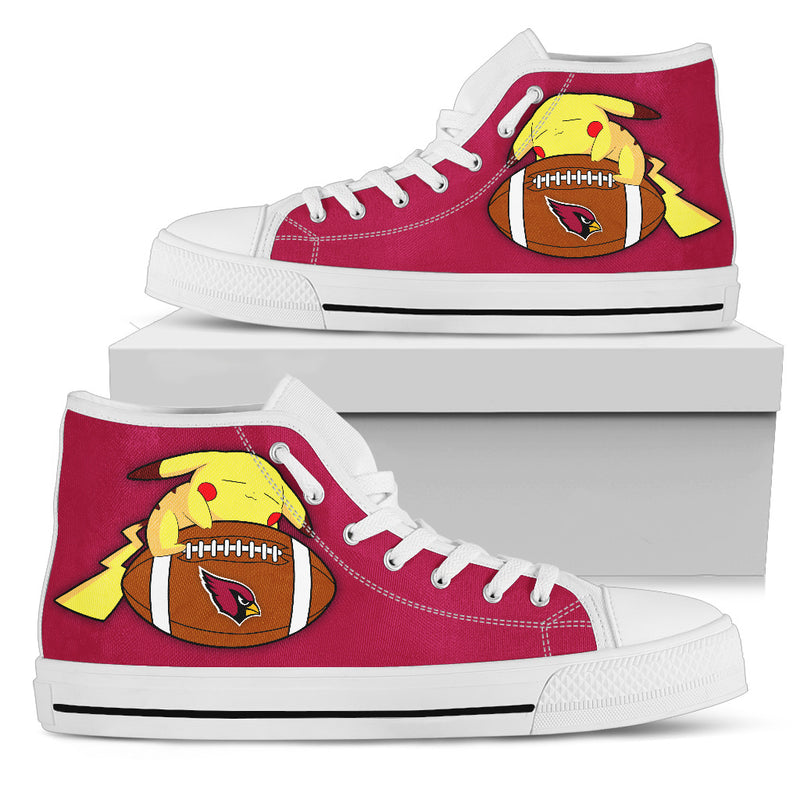 Pikachu Laying On Ball Arizona Cardinals High Top Shoes