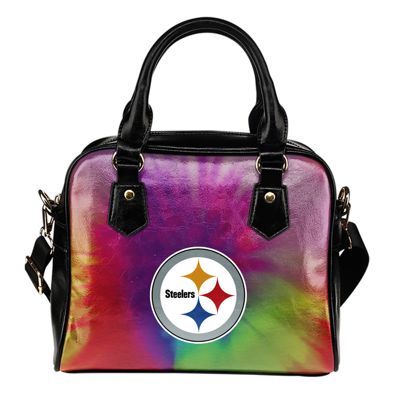 Rainbow Dynamic Mix Colours Gorgeous Pittsburgh Steelers Shoulder Handbags