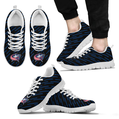 Marvelous Striped Stunning Logo Columbus Blue Jackets Sneakers