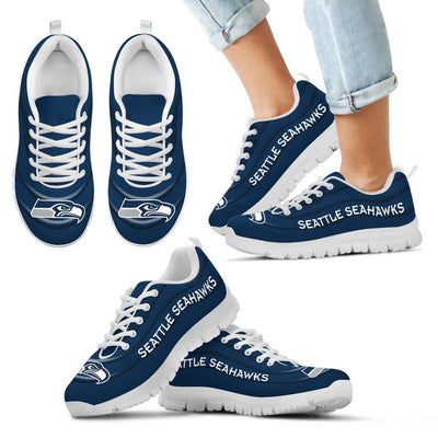 Wave Red Floating Pattern Seattle Seahawks Sneakers