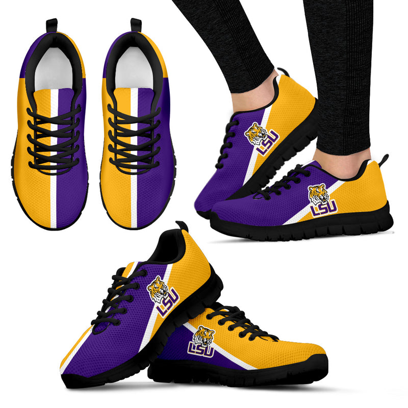 Dynamic Aparted Colours Beautiful Logo LSU Tigers Sneakers