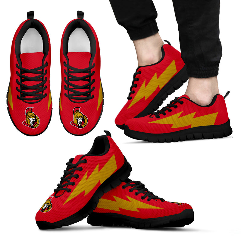 Cute Style Ottawa Senators Sneakers Thunder Lightning Amazing Logo