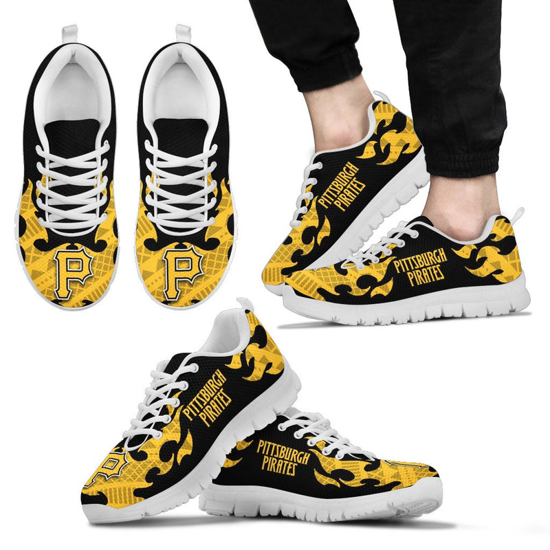Tribal Flames Pattern Pittsburgh Pirates Sneakers