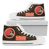 Circle Logo Cleveland Browns High Top Shoes