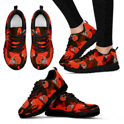 Cleveland Browns Cotton Camouflage Fabric Military Solider Style Sneakers